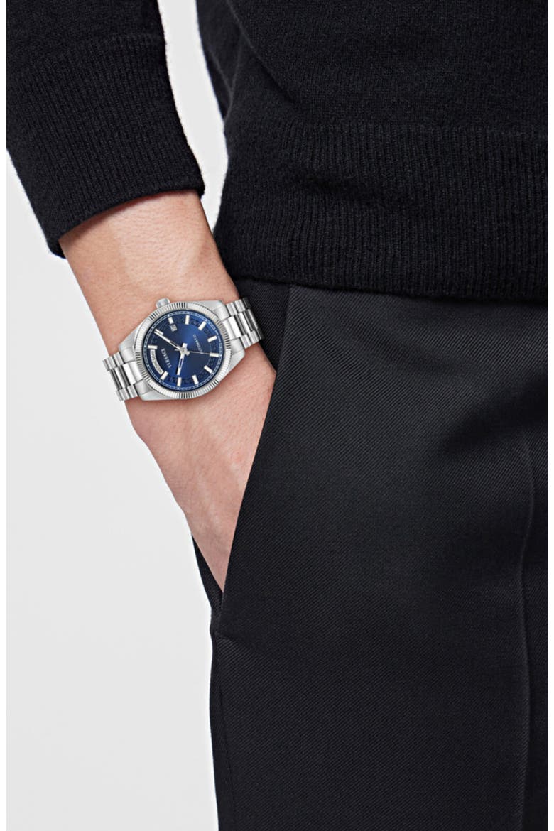 Millenyium Automatic Bracelet Watch, 40mm, Alternate, color, BLUE/ STAINLESS STEEL