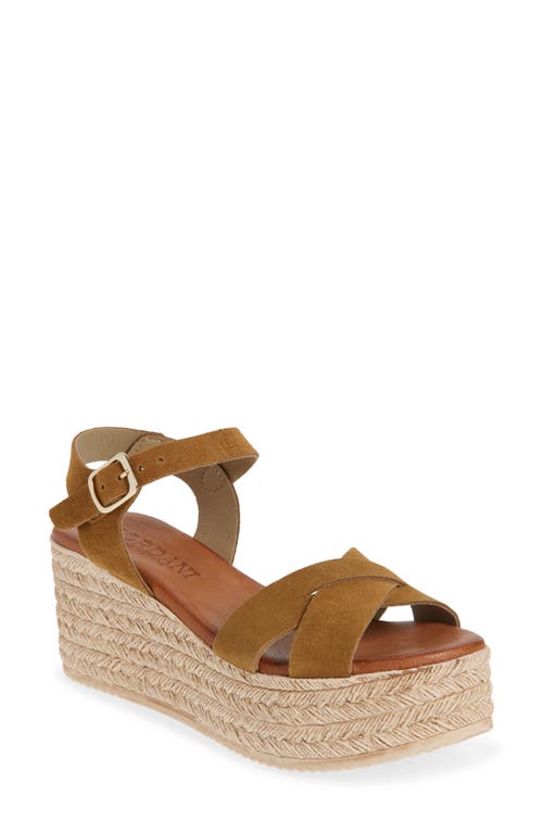 Cordani Bazil Espadrille Ankle Strap Platform Wedge Sandal In Cuero