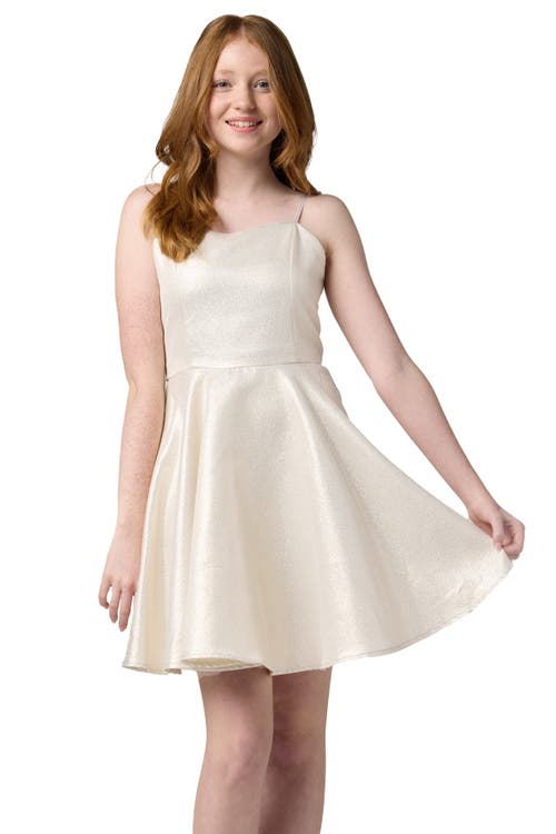 Un Deux Trois Fit And Flare Party Dress In Silver