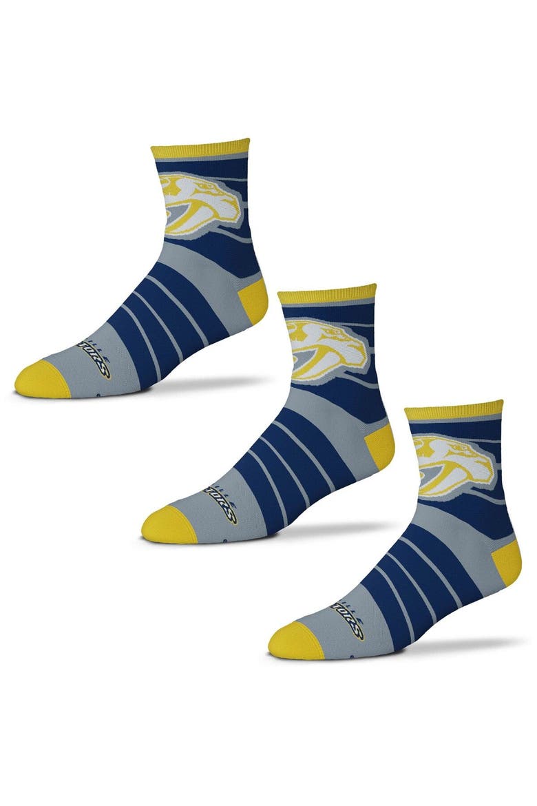 Men's For Bare Feet Nashville Predators Three-Pack Quad Socks, Main, color, Gray