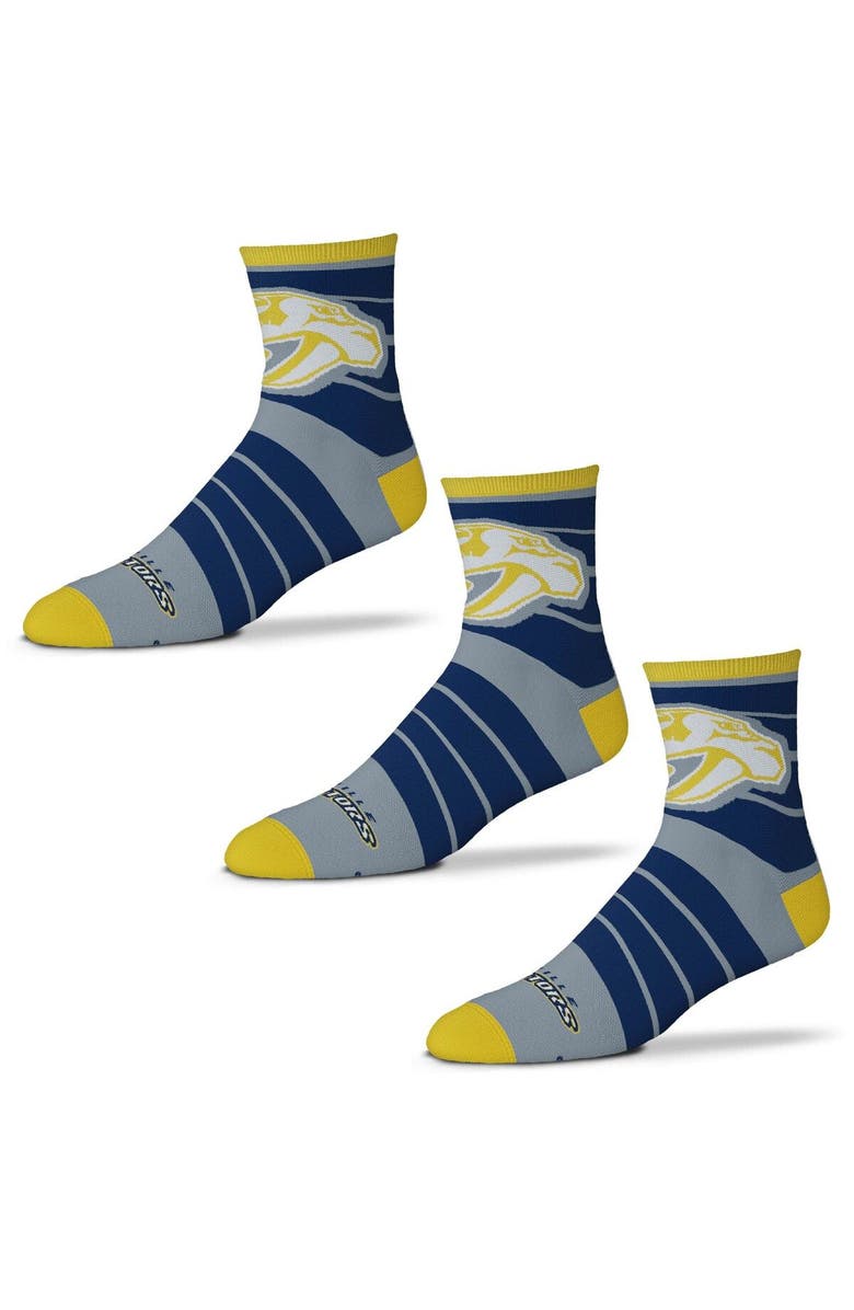 FOR BARE FEET Men's For Bare Feet Nashville Predators Three-Pack Quad Socks, Main, color,