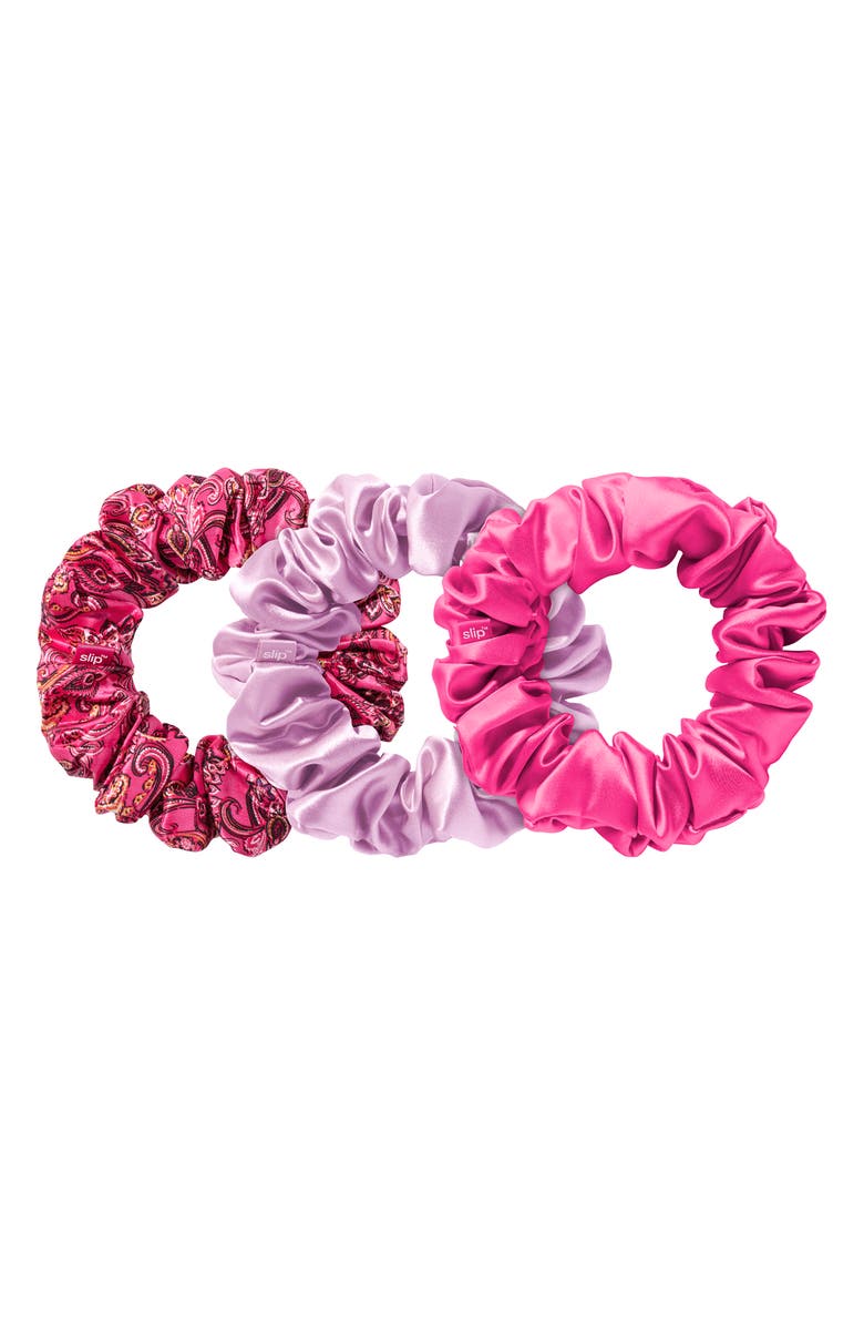 slip Spring Rose Pure Silk Assorted 3-Pack Large Scrunchies, Main, color,