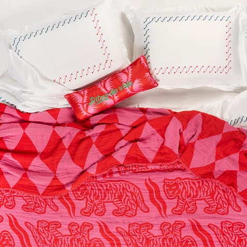Costa Double-faced Fringed Statement Bedding