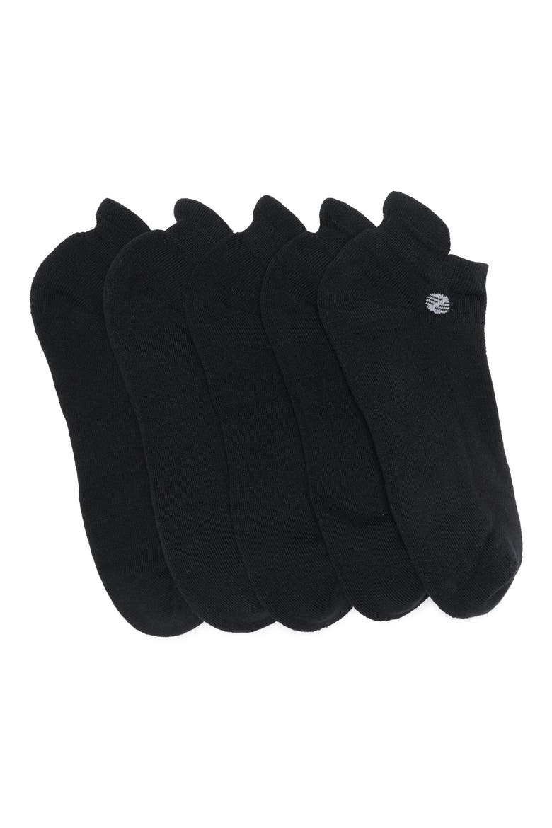 All Purpose Cushioned 5-Pack Tab Back Socks, Main, color, BLACK