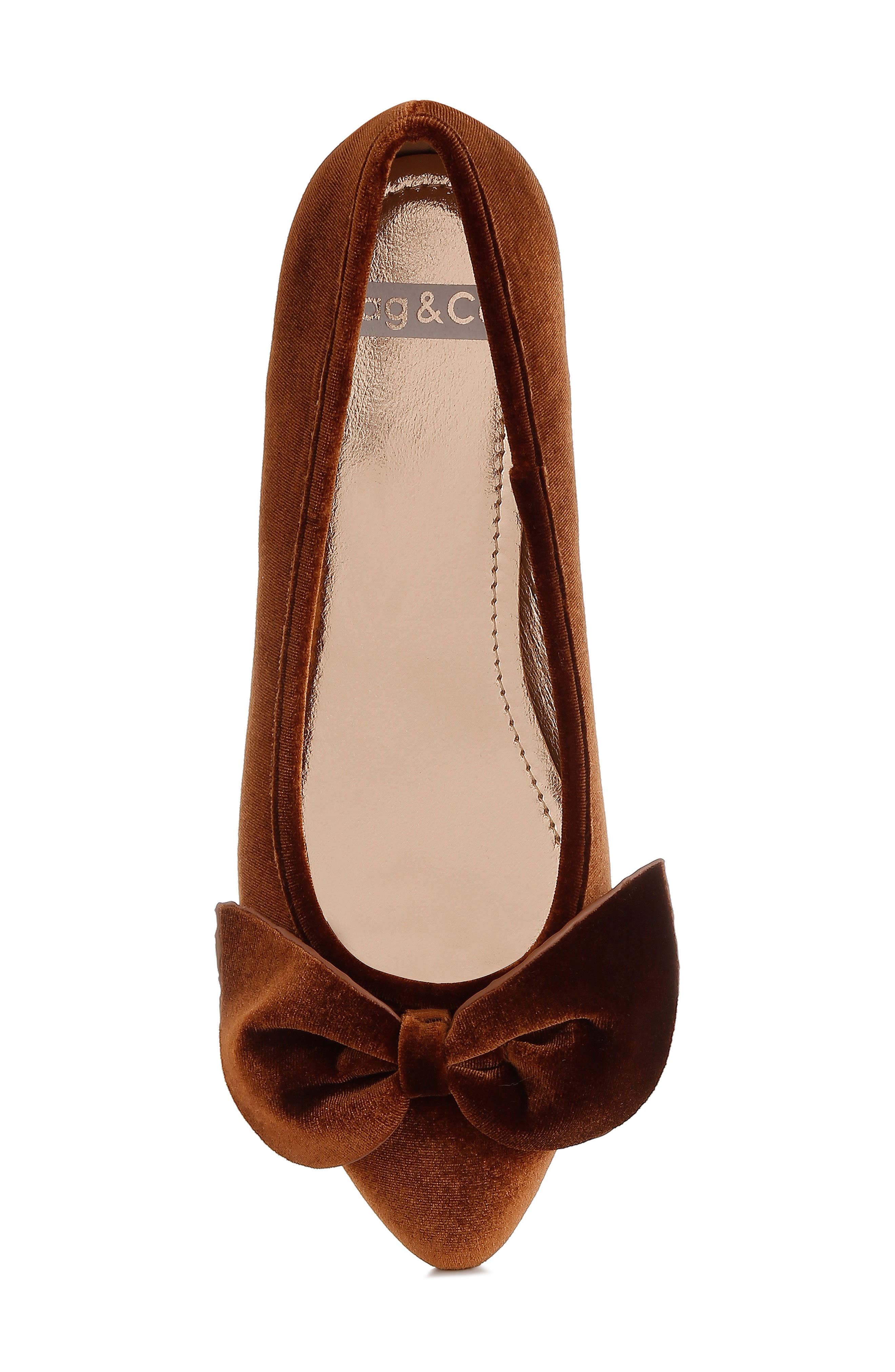 Rag & Co Pothos Water Repellent Bow Flat, Alternate, color, Bronze