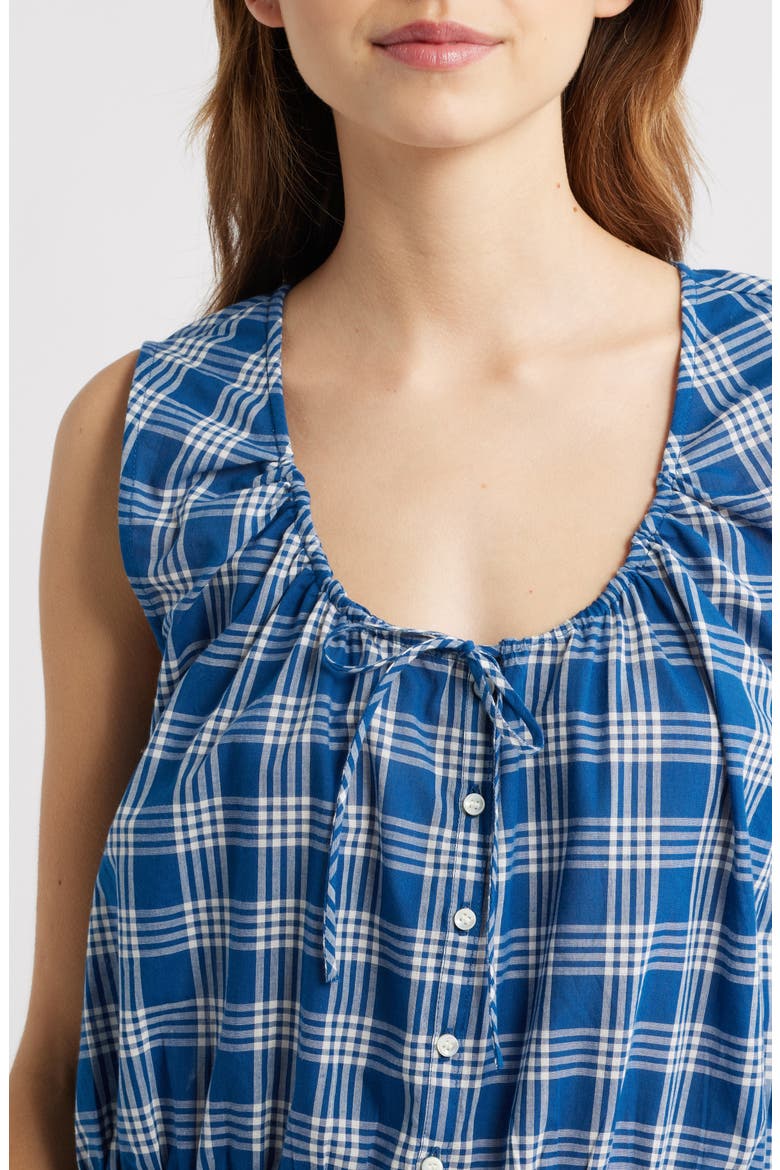 Theo Plaid Organic Cotton Voile Top, Alternate, color, DORSET PLAID