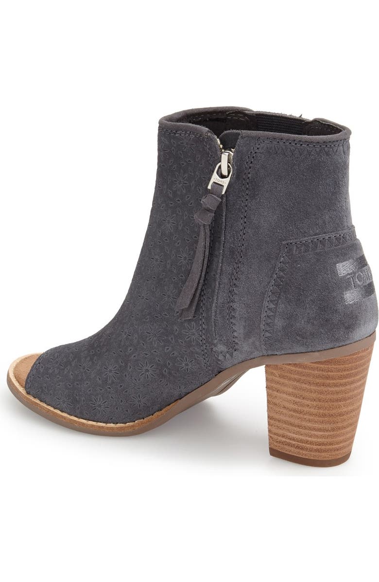 TOMS 'Majorca' Floral Embossed Peep Toe Bootie, Alternate, color,