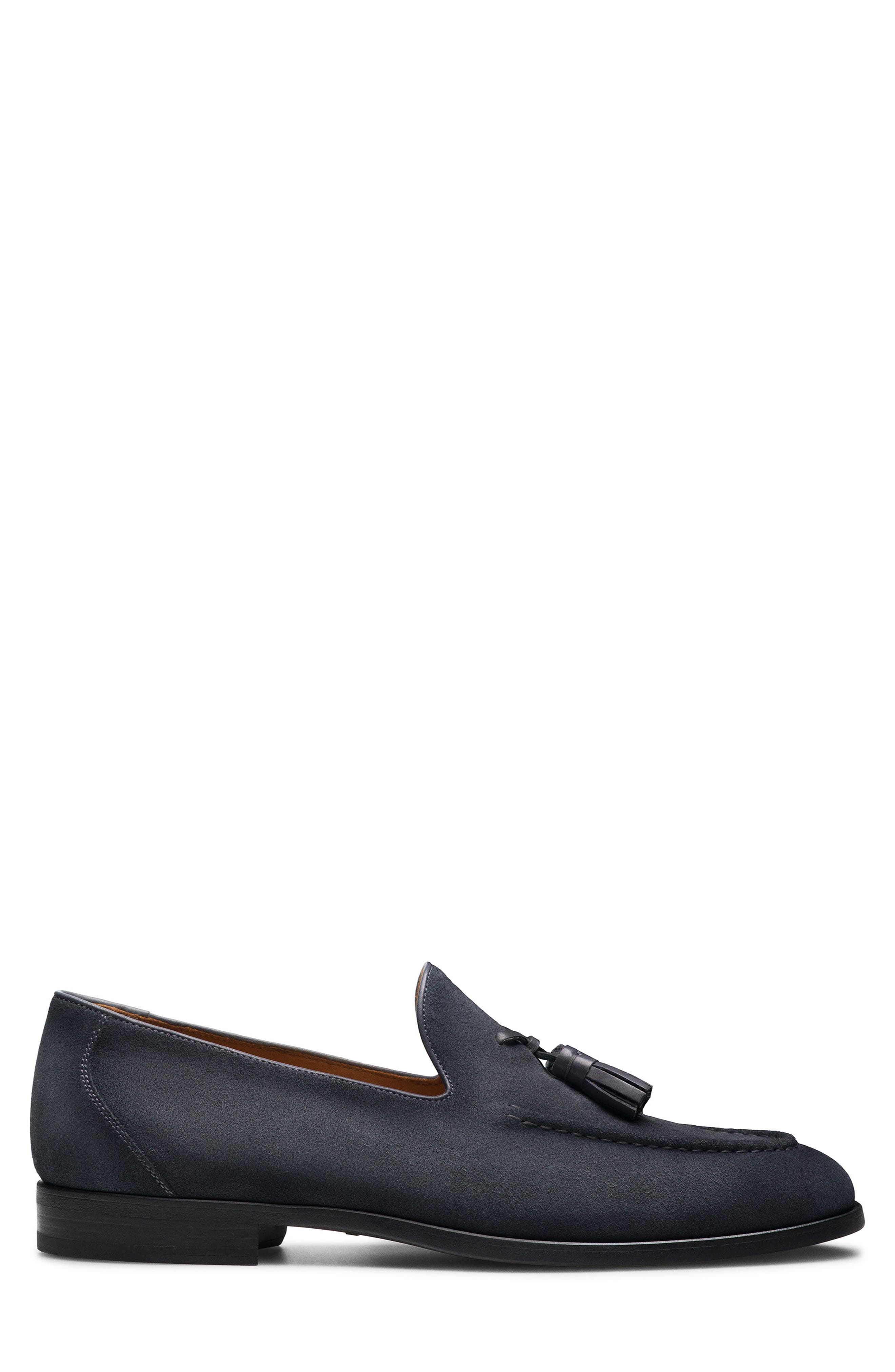 Magnanni Magico Tassel Loafer, Alternate, color, Indigo Suede