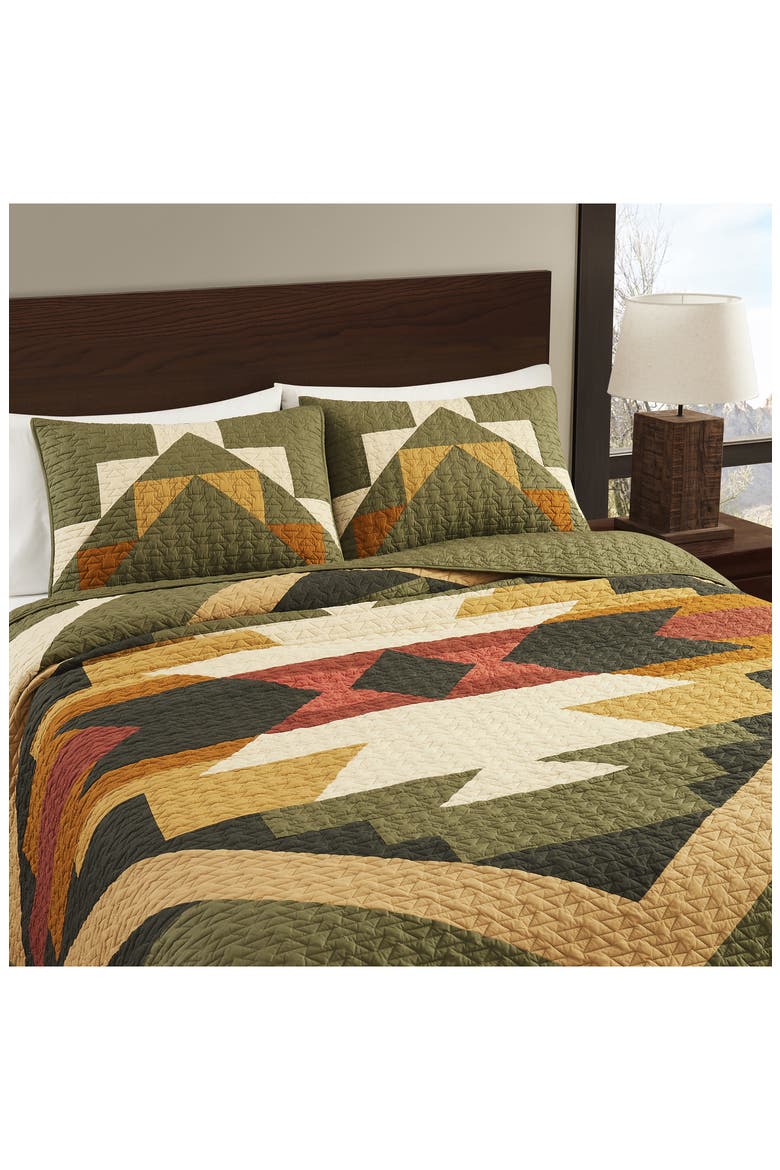 Tumalo Cotton Quilt, Alternate, color, GREEN