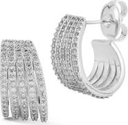GLAZE JEWELRY Cubic Zirconia Caged Hoop Earrings