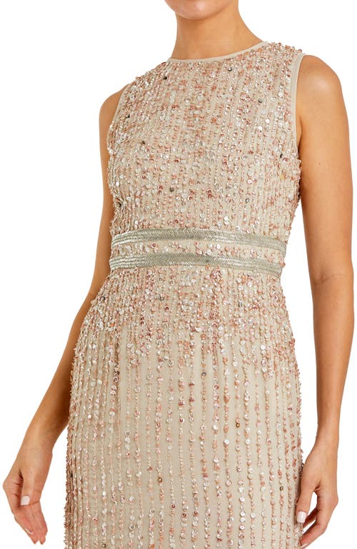 MAC DUGGAL MAC DUGGAL SEQUINED HIGH NECK SLEEVELESS COLUMN GOWN 
