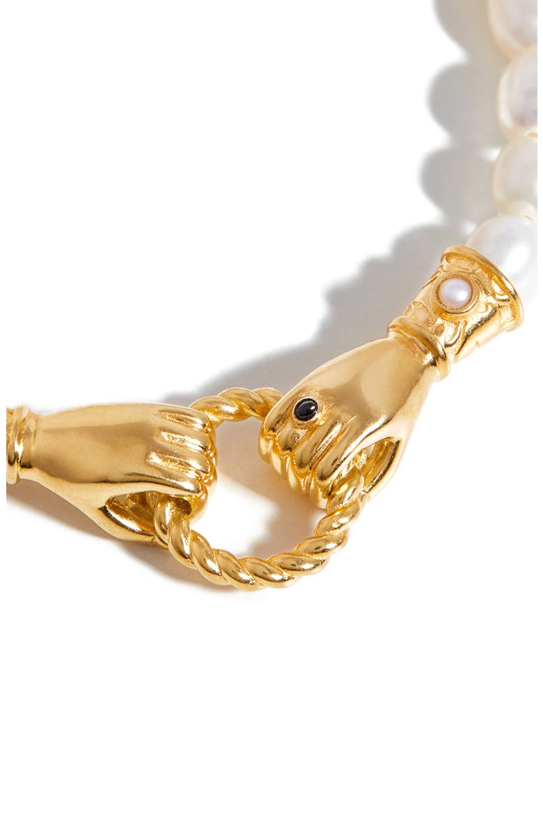 x Harris Reed In Good Hands Pearl Bracelet, Alternate, color, GOLD