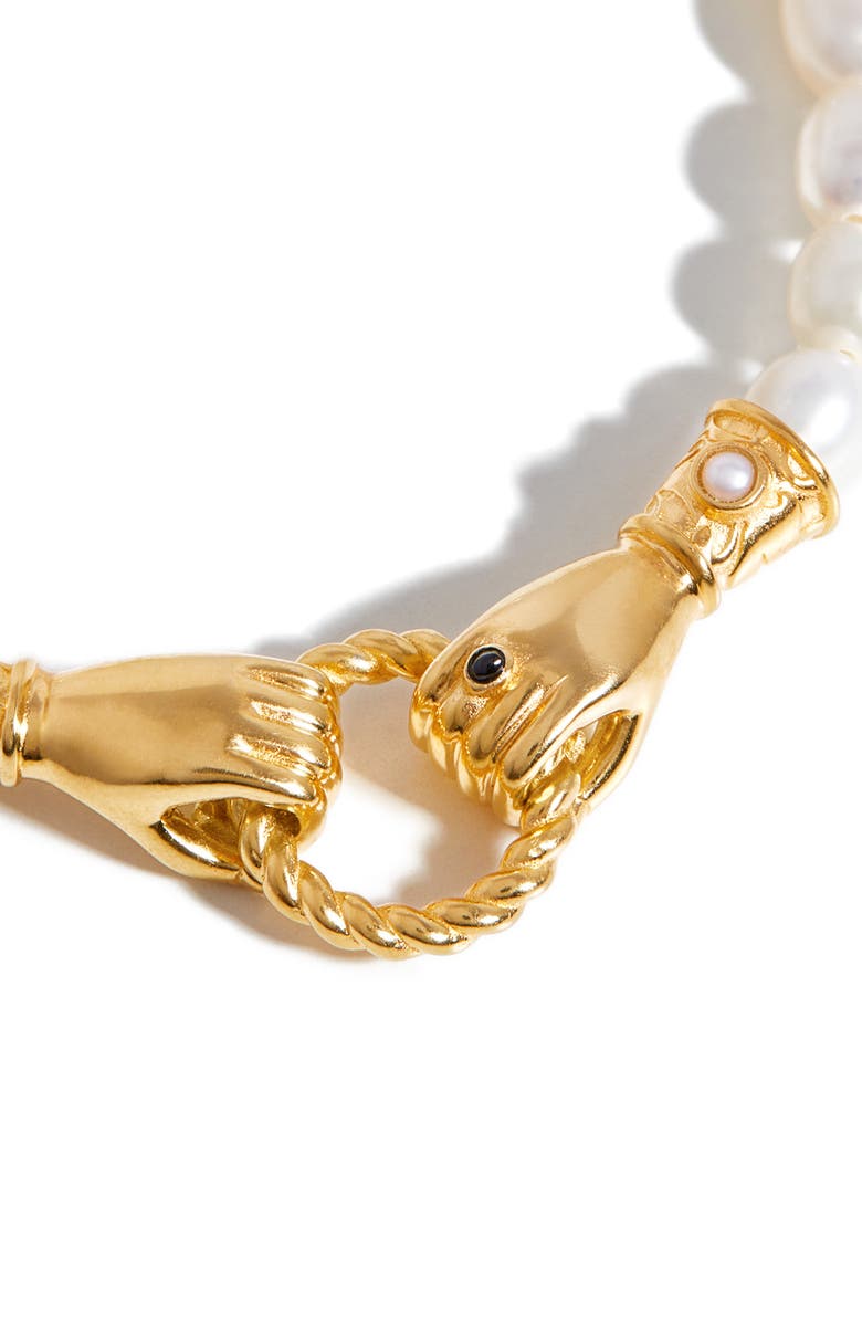 Missoma x Harris Reed In Good Hands Pearl Bracelet, Alternate, color, 