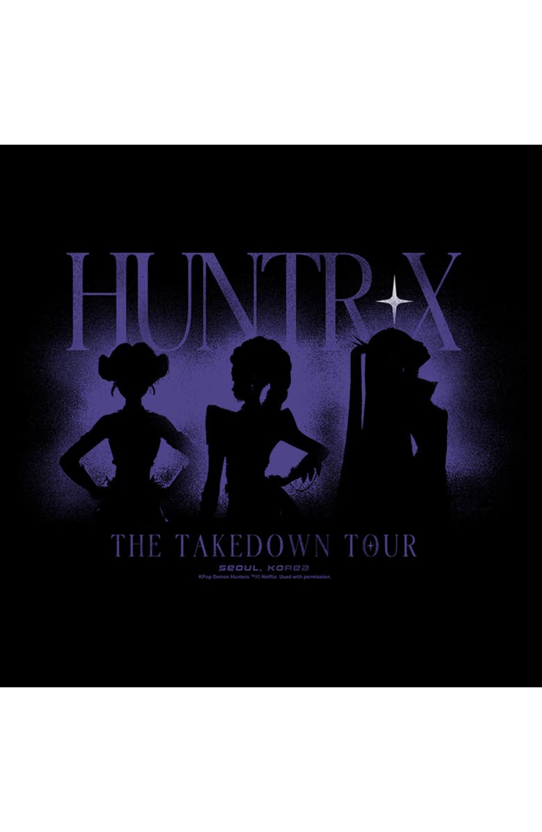 KPop Demon Hunters Junior's KPop Demon Hunters The Takedown Tour Silhouette  Graphic T-Shirt, Alternate, color, Black