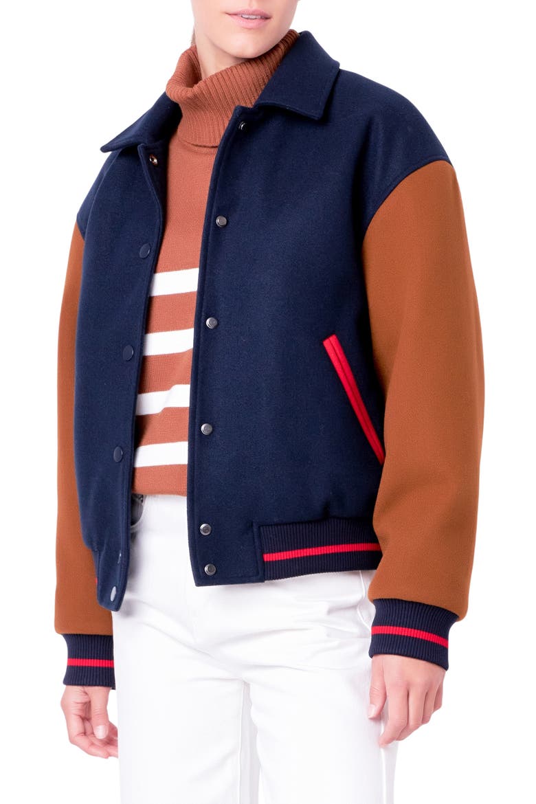 Colorblock Bomber Jacket, Alternate, color, NAVY MULTI