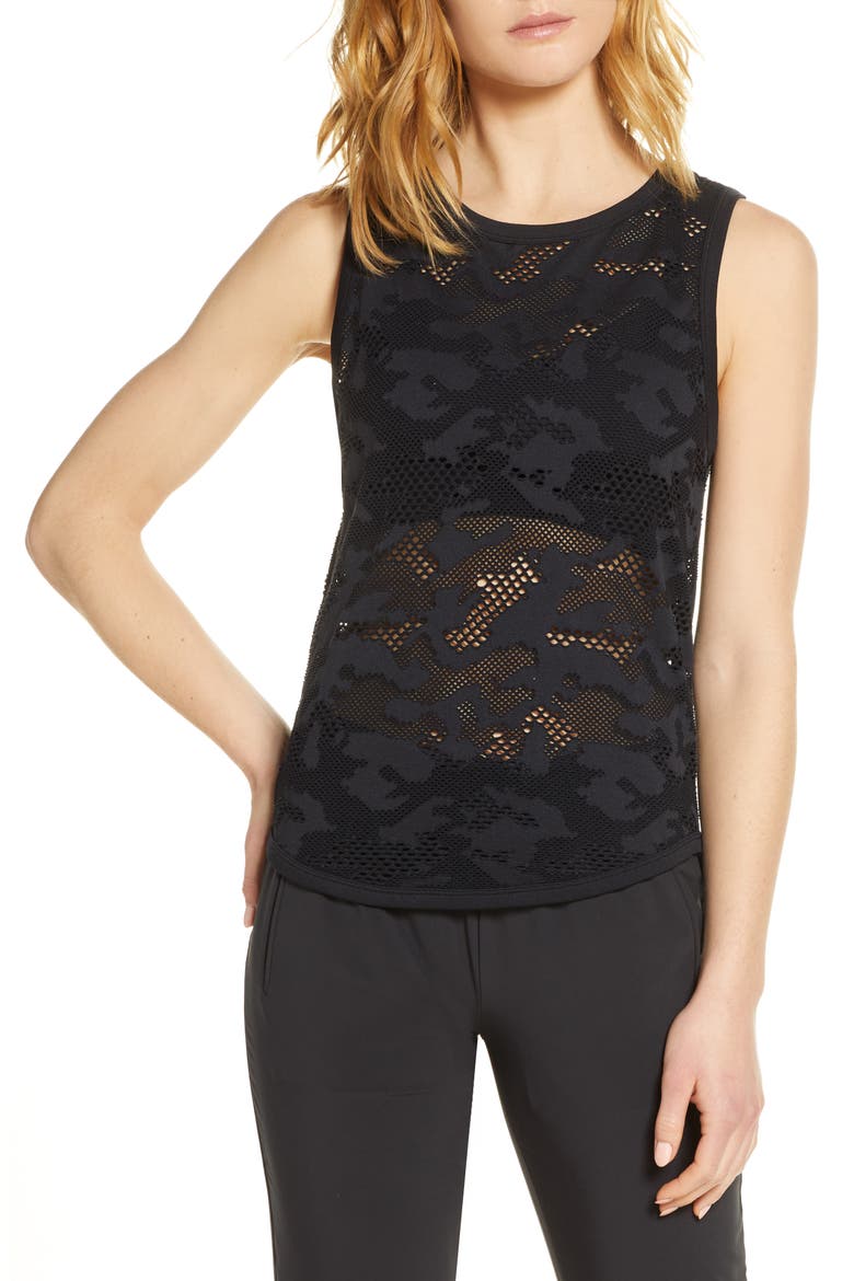 Camo Seamless Tank, Main, color, BLACK