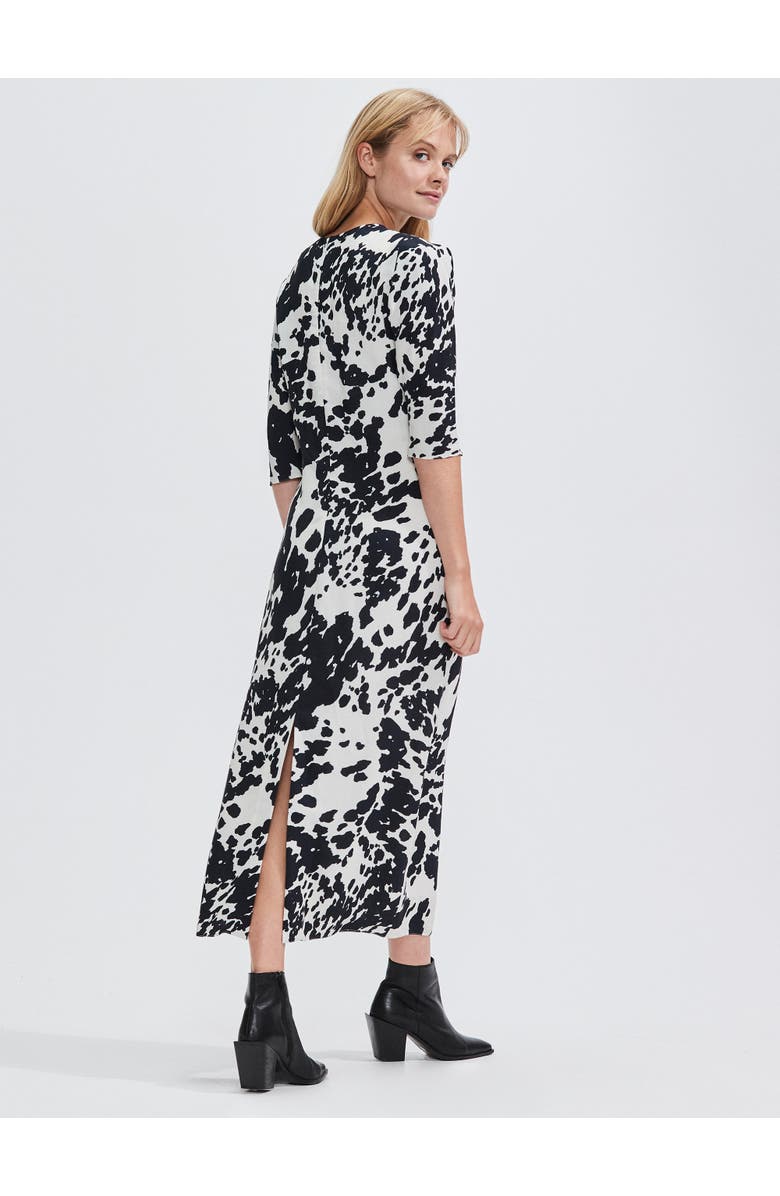 Ro&Zo Mono Spot Printed Puff Sleeve Dress, Alternate, color, Mono