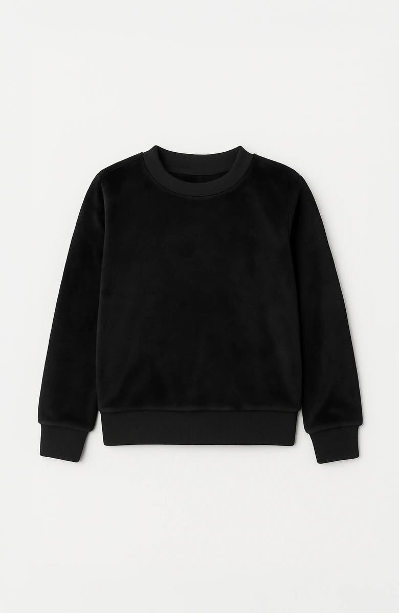 Limeapple Minky Crewneck Sweatshirt, Main, color, Black