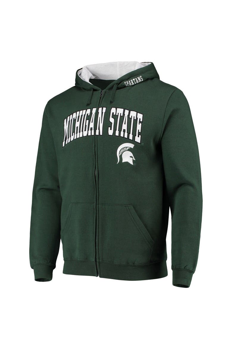 Men's Colosseum Green Michigan State Spartans Arch & Logo 3.0 Full-Zip Hoodie, Alternate, color, Green