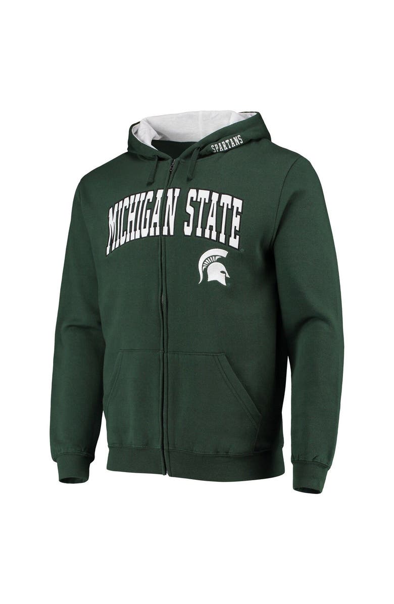 COLOSSEUM Men's Colosseum Green Michigan State Spartans Arch & Logo 3.0 Full-Zip Hoodie, Alternate, color, Green