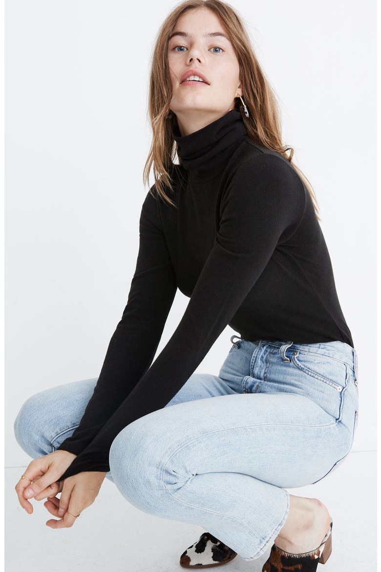 Turtleneck Bodysuit, Alternate, color, TRUE BLACK
