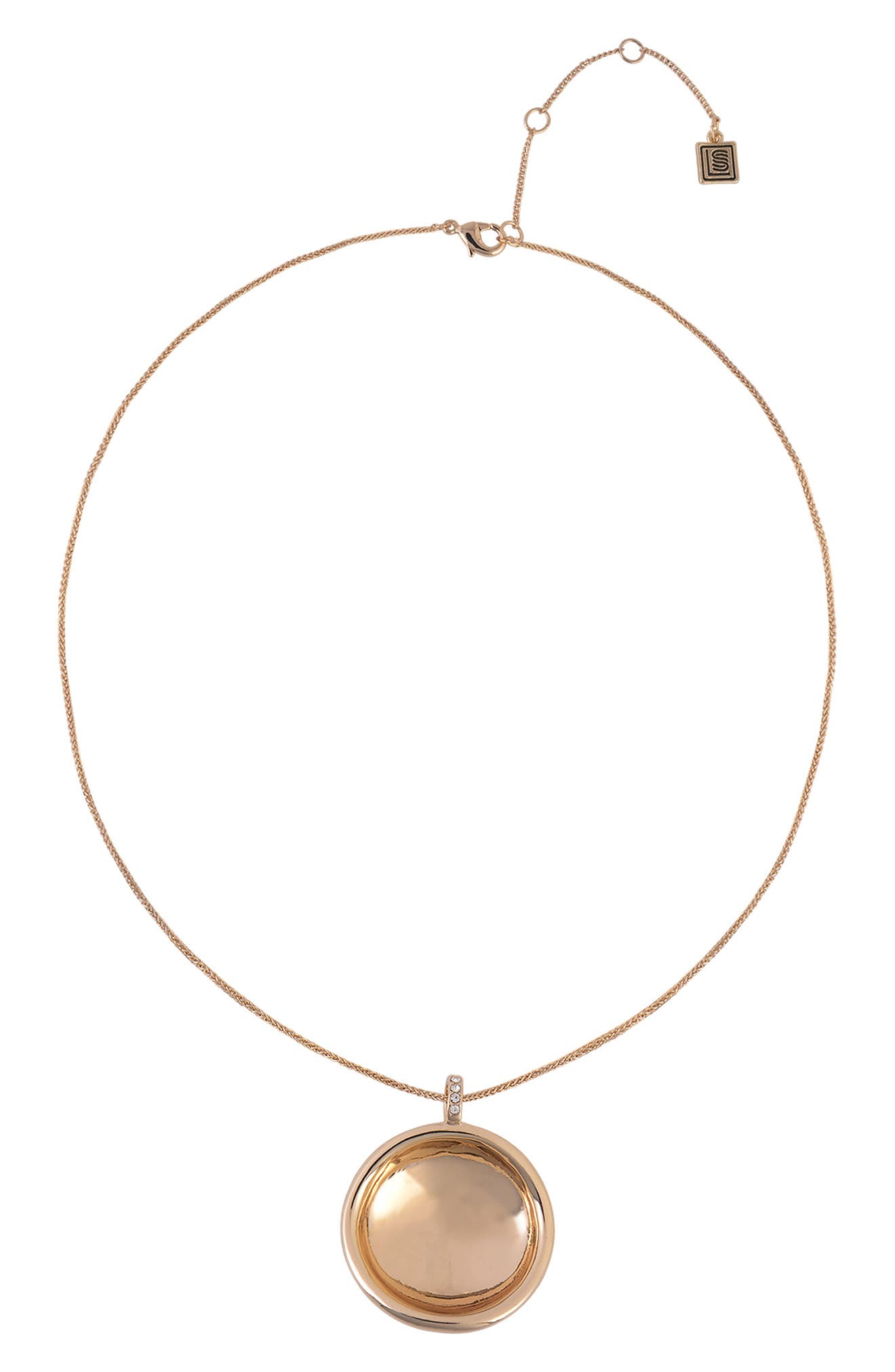 Laundry by Shelli Segal Crystal Round Pendant Necklace