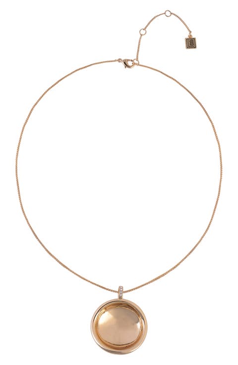Crystal Round Pendant Necklace