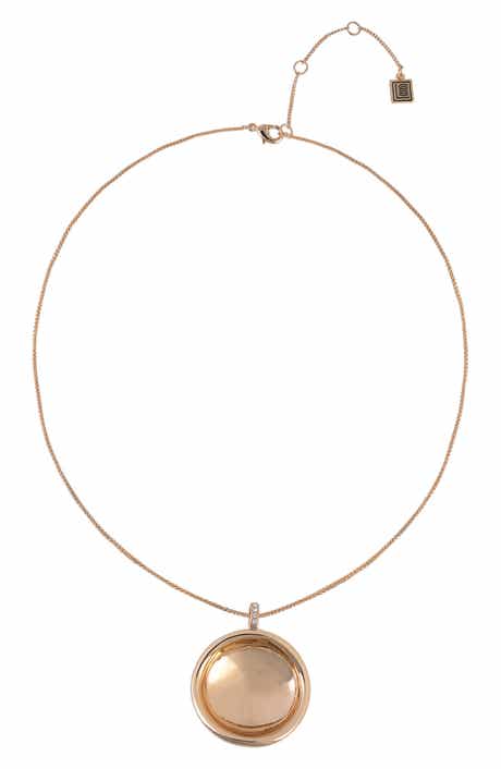 Laundry by Shelli Segal Crystal Round Pendant Necklace