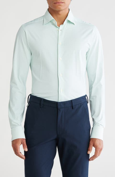 Micro Dot Four-Way Stretch Dress Shirt