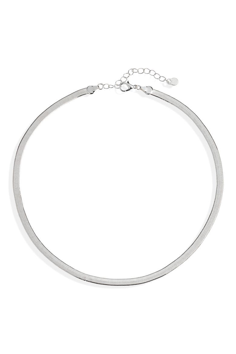 Dipped Herringbone Chain Necklace, Main, color, STERLING SILVER DIPPED