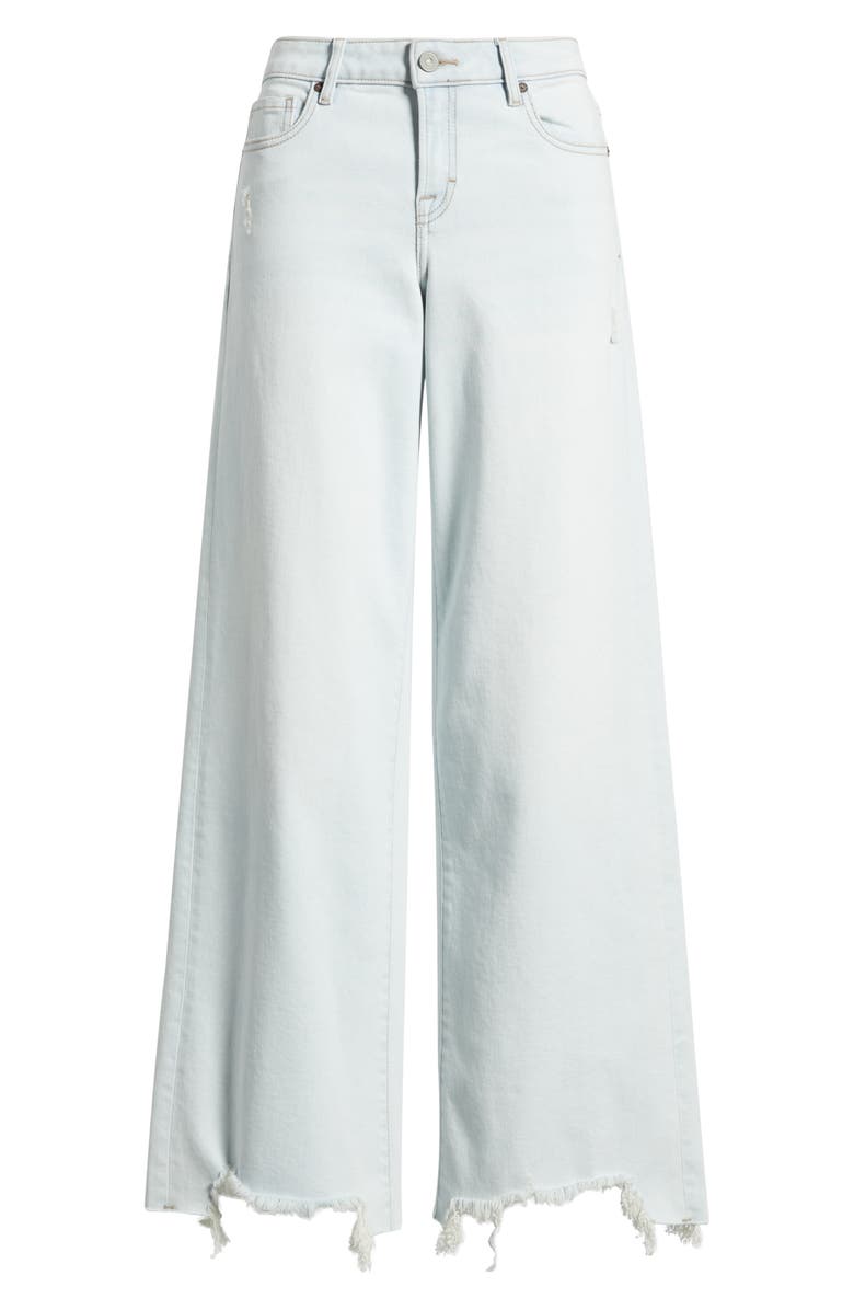 HIDDEN JEANS Chewed Hem Mid Rise Wide Leg Jeans, Alternate, color, Light Wash