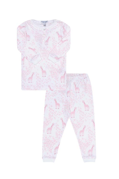 Nellapima Pink Giraffe Print Pajama In Pink