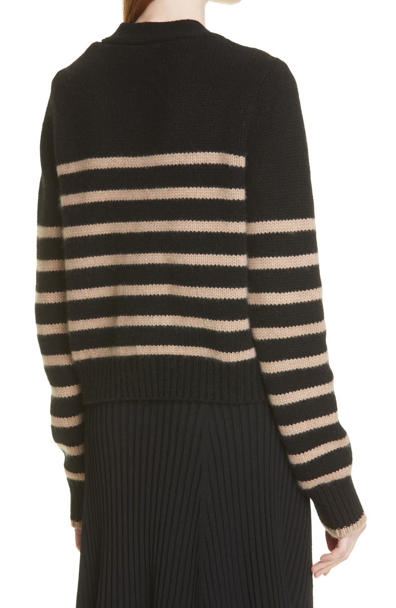 La Ligne Mini Marin Stripe V-Neck Cardigan, Alternate, color,