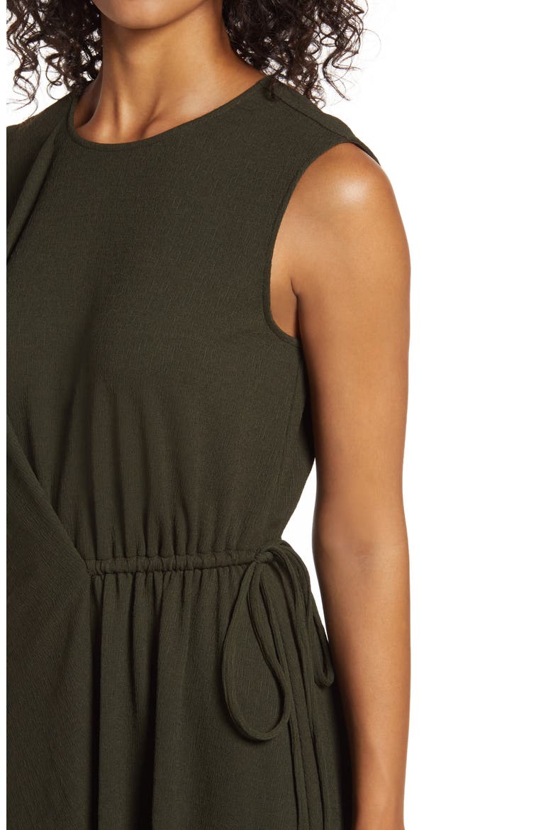 Asymmetrical Drape Midi Dress, Alternate, color, OLIVE