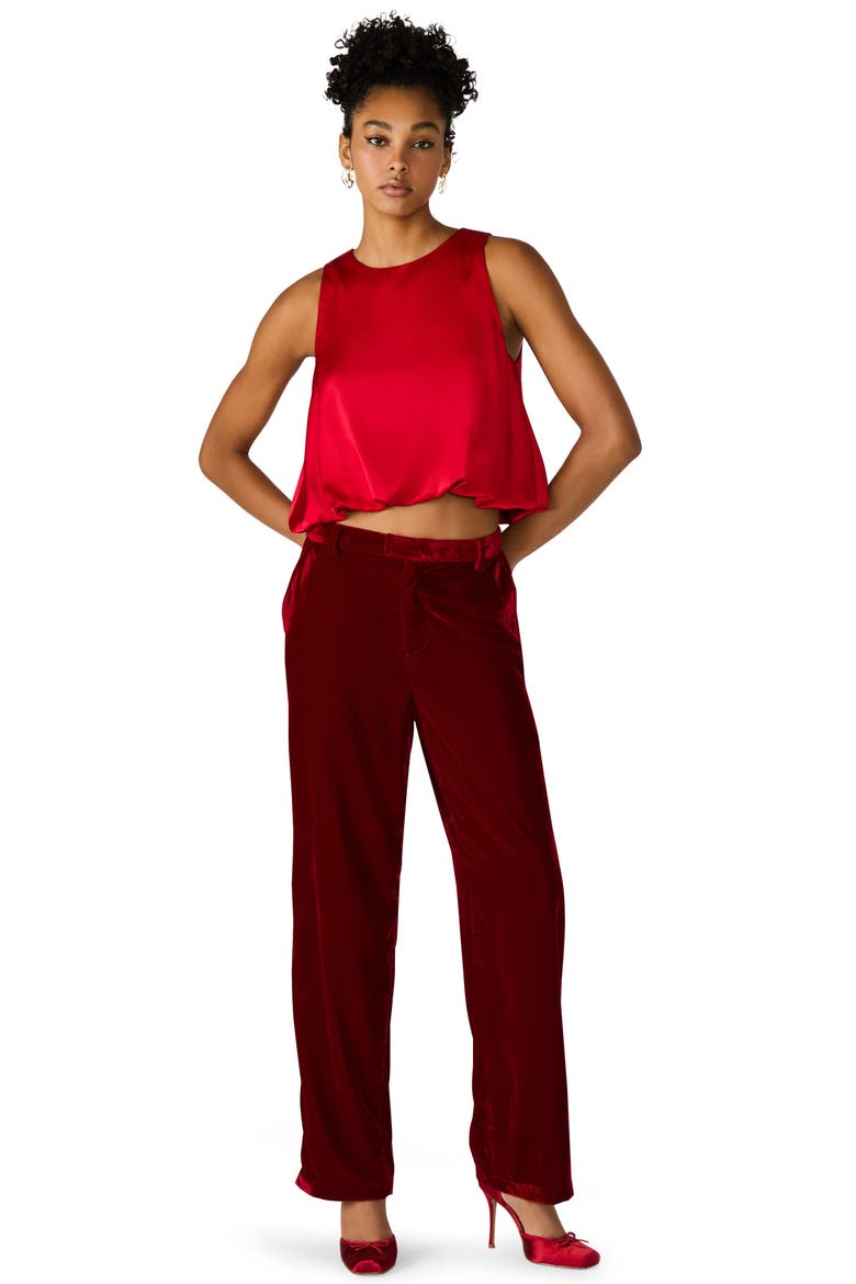 Tonia Velvet Straight Leg Pants, Alternate, color, RED VELVET