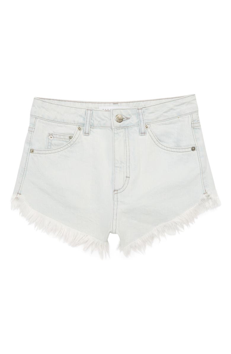 Topshop Kiri Cutoff Denim Shorts, Main, color, 