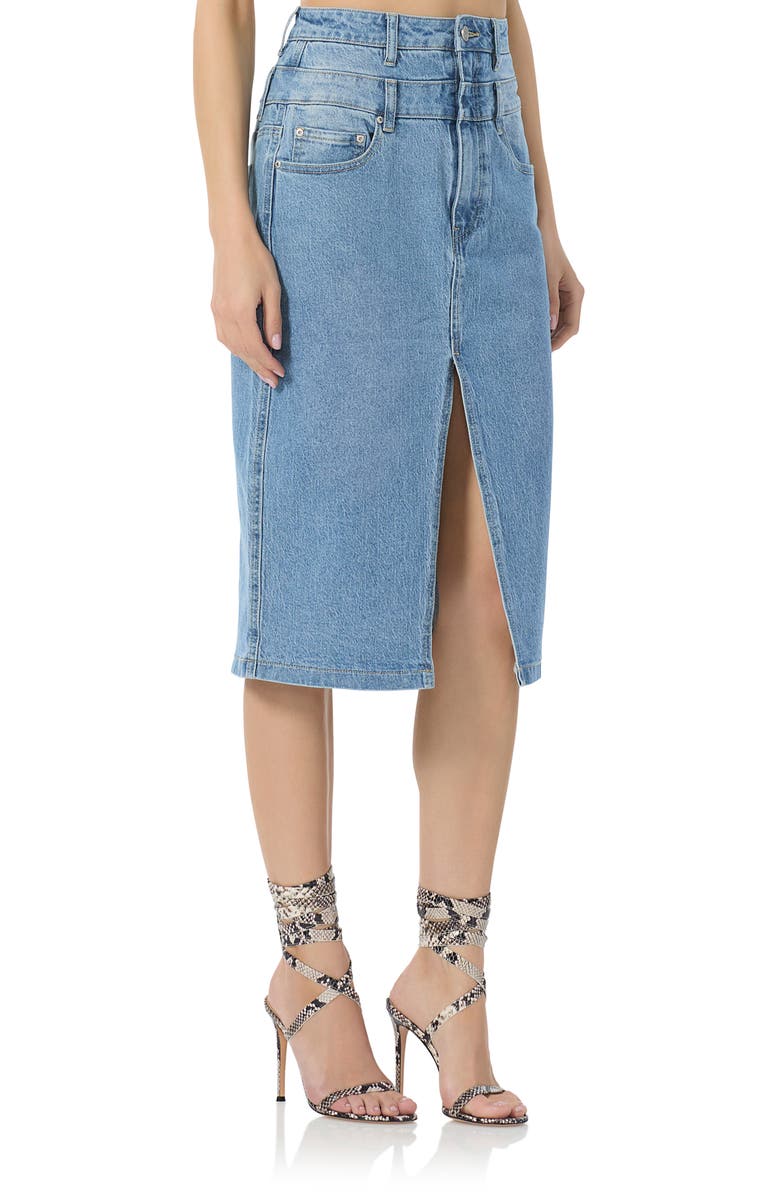AFRM Maison Double Waist Denim Skirt, Alternate, color,