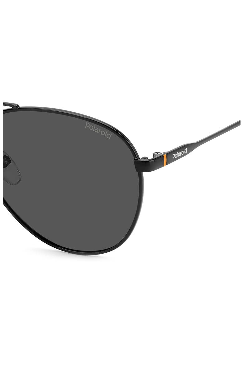 60mm Polarized Aviator Sunglasses, Alternate, color, BLACK/ GRAY POLAR