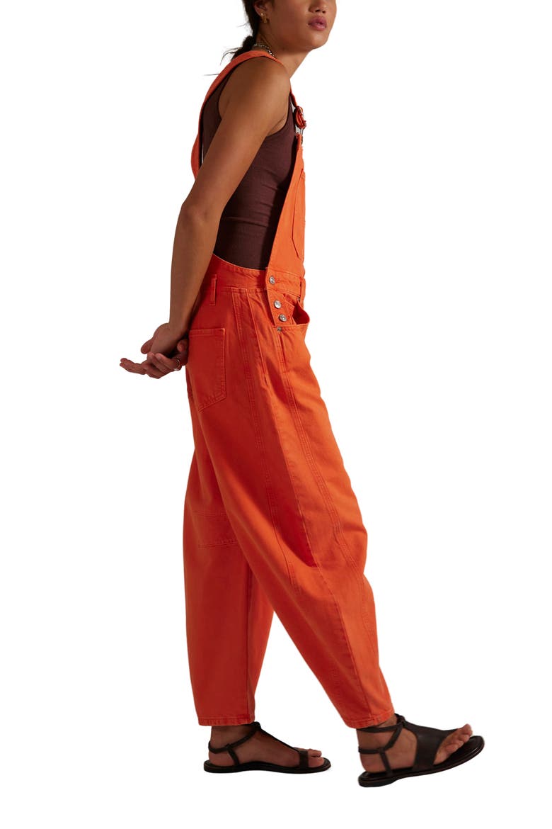 Good Luck Denim Overalls, Alternate, color, SPICY