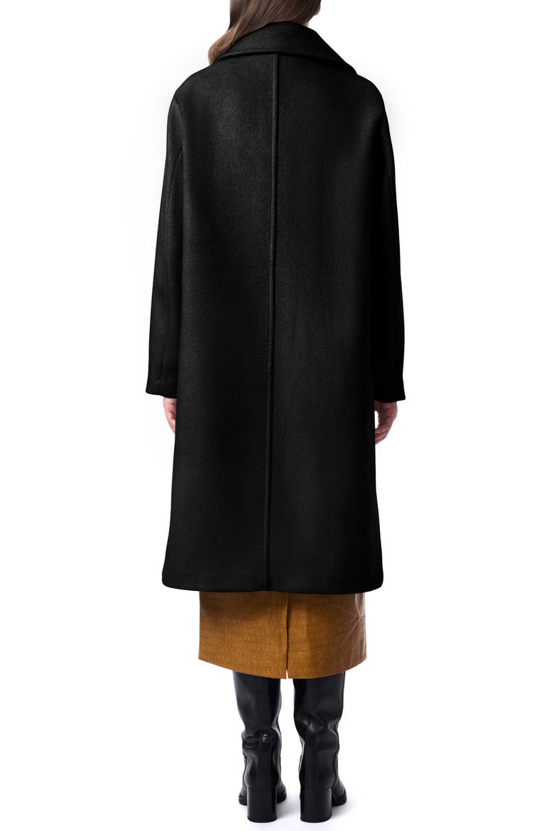 Relaxed Double Breasted Coat, Alternate, color, BLACK
