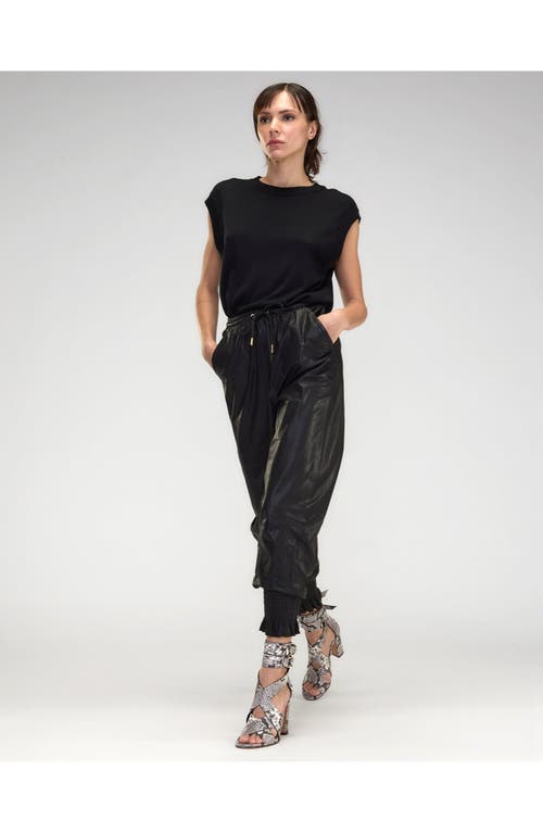 Cynthia Rowley The London Leather Jogger In Black