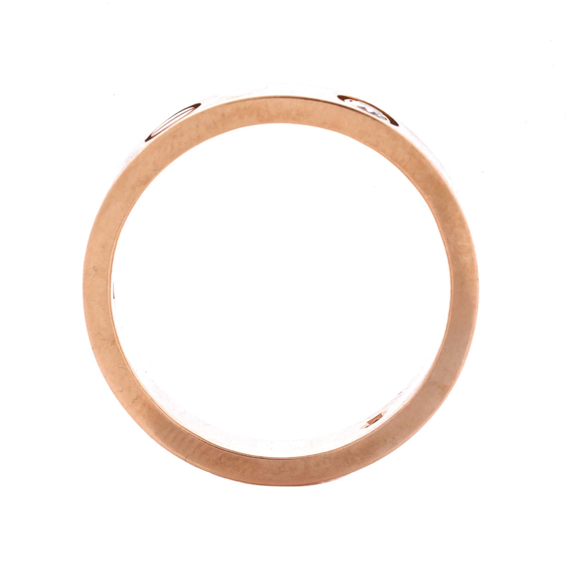Love 3 Diamonds Band Ring 18K Rose Gold with Diamonds, Alternate, color, Metallic Gold