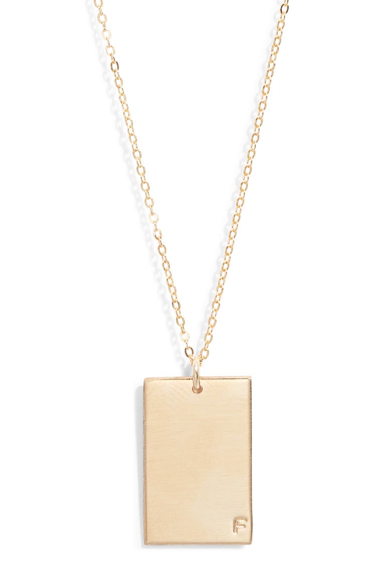 Goldie Initial Tag Pendant Necklace, Main, color, GOLD / F