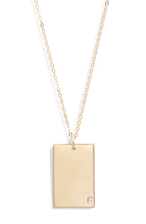 Goldie Initial Tag Pendant Necklace