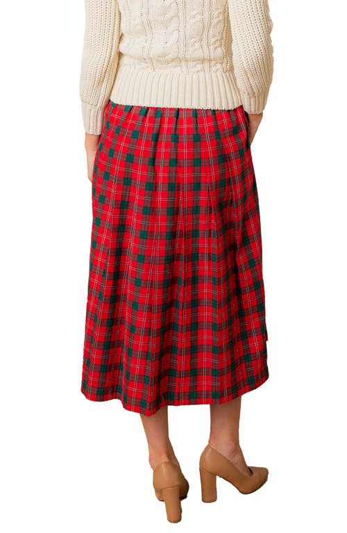 Hope & Henry Organic Pleated Midi Skirt In Multi