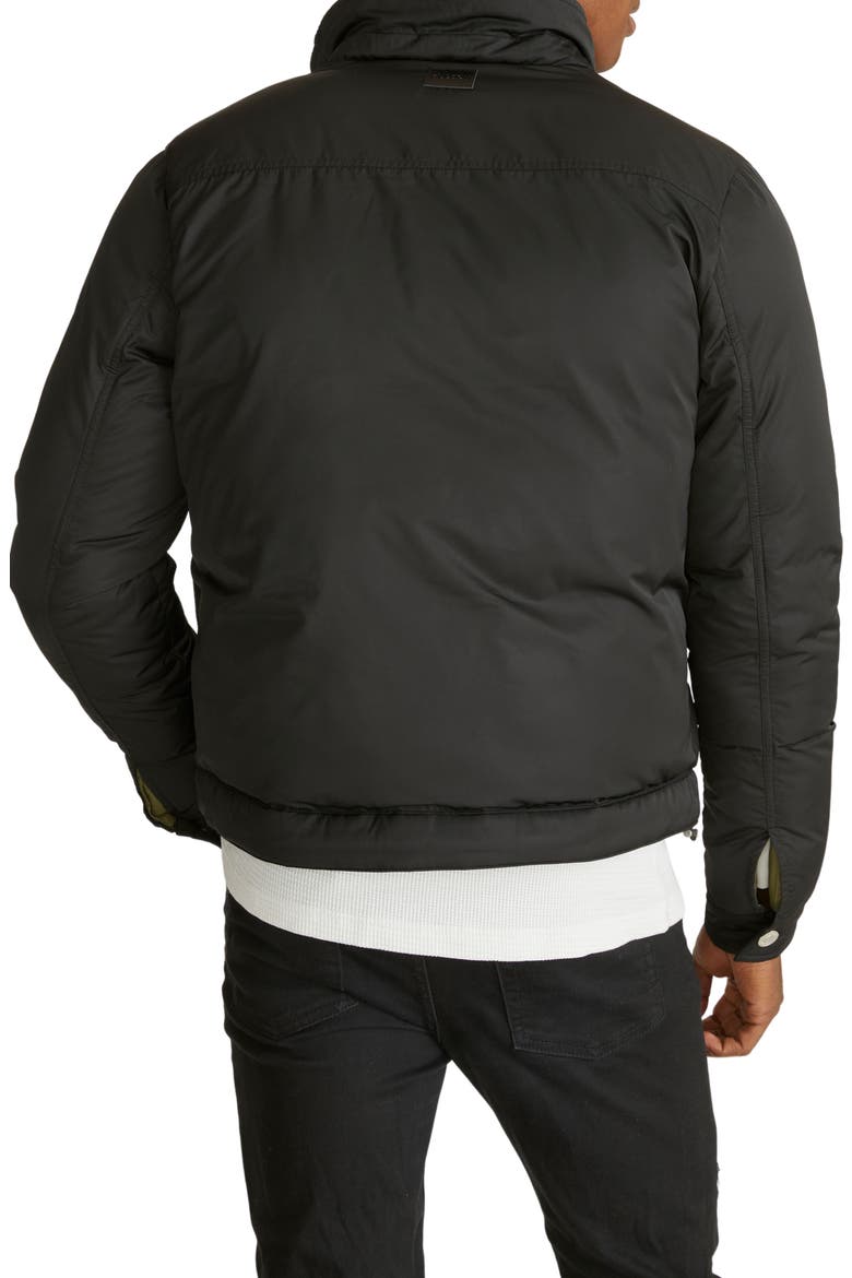 Quilted Puffer Trucker Jacket, Alternate, color, BLACK