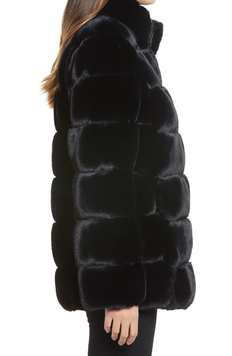 Via Spiga Faux Fur Stand Collar Coat, Alternate, color, 