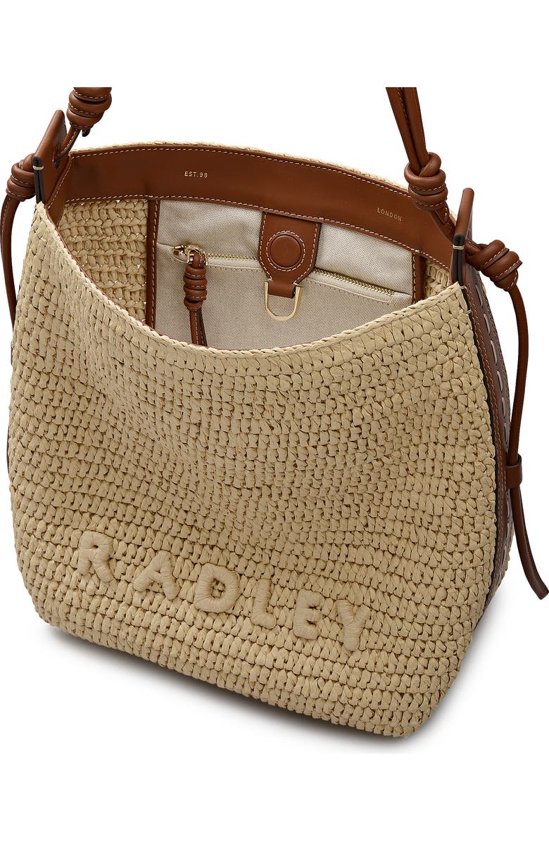 Radley The Camden - Raffia Medium Open Top Shoulder Bag, Alternate, color, Natural