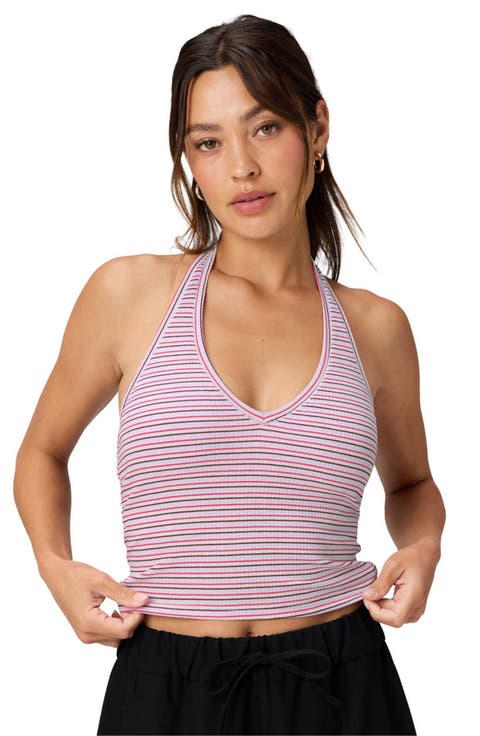 Modal Rib Built-in Bra Halter Top