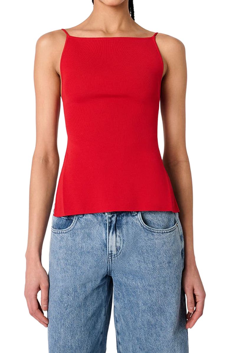 WeWoreWhat High Straight Neck Top, Alternate, color, Red